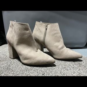 Womens grey heeled boots